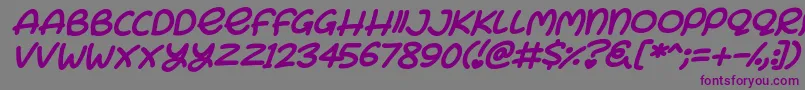 Bunny Ears Italic Font – Purple Fonts on Gray Background