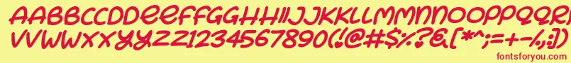 Bunny Ears Italic Font – Red Fonts on Yellow Background