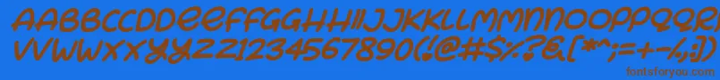 Bunny Ears Italic Font – Brown Fonts on Blue Background