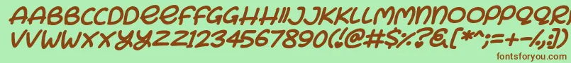 Bunny Ears Italic Font – Brown Fonts on Green Background