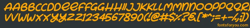 Bunny Ears Italic Font – Orange Fonts on Black Background