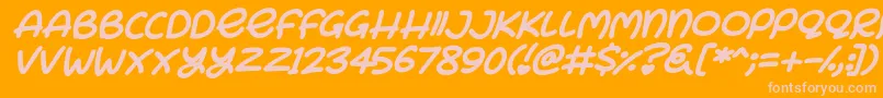 Bunny Ears Italic Font – Pink Fonts on Orange Background