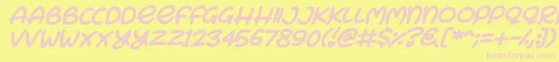 fuente Bunny Ears Italic – Fuentes Rosadas Sobre Fondo Amarillo