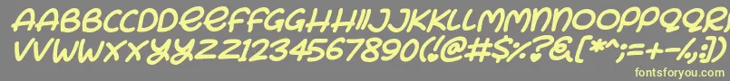 Bunny Ears Italic Font – Yellow Fonts on Gray Background