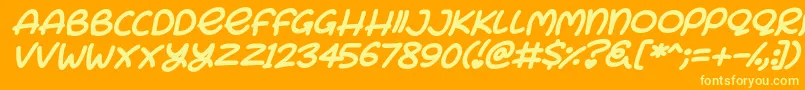 Bunny Ears Italic Font – Yellow Fonts on Orange Background