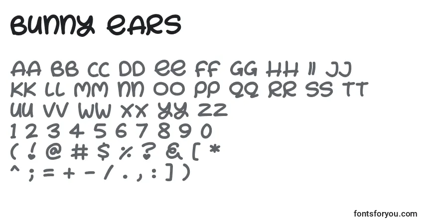 Czcionka Bunny Ears – alfabet, cyfry, specjalne znaki