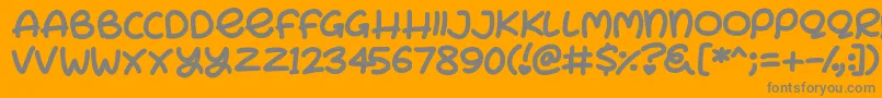 Bunny Ears Font – Gray Fonts on Orange Background