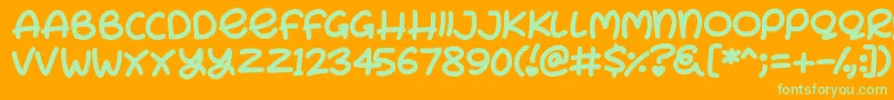 Bunny Ears Font – Green Fonts on Orange Background