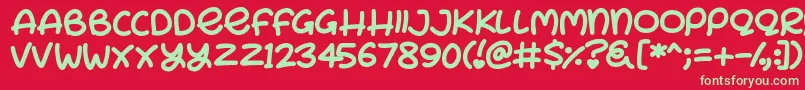 Bunny Ears Font – Green Fonts on Red Background