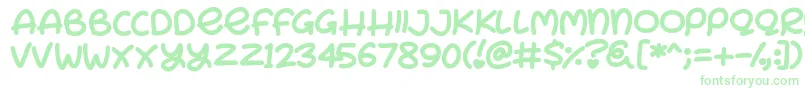 Bunny Ears Font – Green Fonts on White Background
