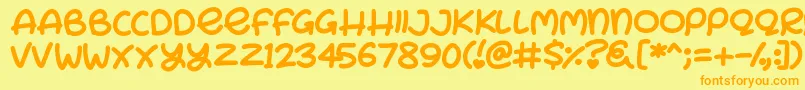 Bunny Ears Font – Orange Fonts on Yellow Background