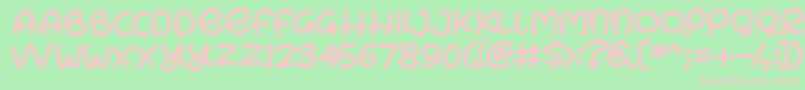 Bunny Ears Font – Pink Fonts on Green Background