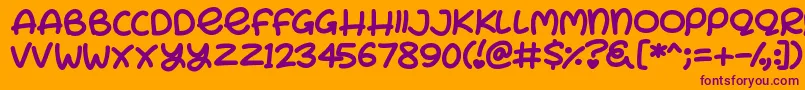 Bunny Ears Font – Purple Fonts on Orange Background