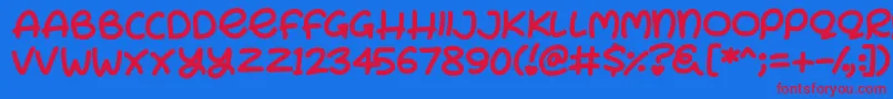 Bunny Ears Font – Red Fonts on Blue Background