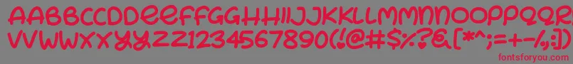 Bunny Ears Font – Red Fonts on Gray Background