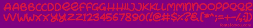 Bunny Ears Font – Red Fonts on Purple Background