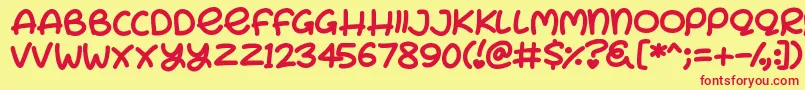 Bunny Ears Font – Red Fonts on Yellow Background