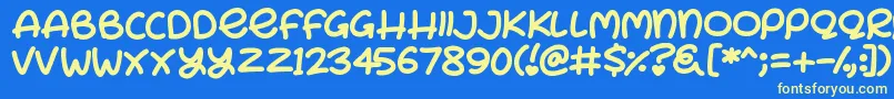 Bunny Ears Font – Yellow Fonts on Blue Background