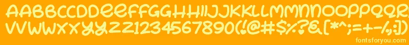Bunny Ears Font – Yellow Fonts on Orange Background
