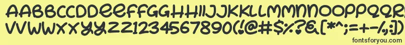 Bunny Ears Font – Black Fonts on Yellow Background