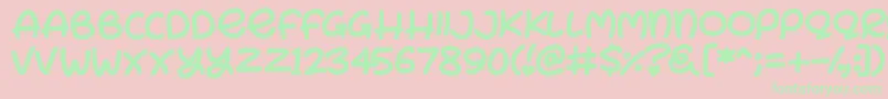 フォントBunny Ears – ピンクの背景に緑の文字