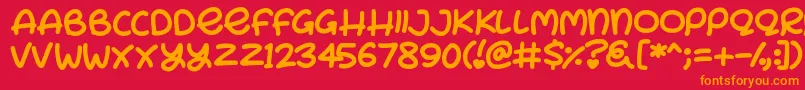Bunny Ears Font – Orange Fonts on Red Background