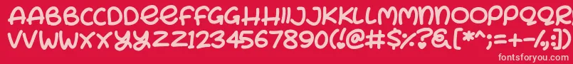 Bunny Ears Font – Pink Fonts on Red Background