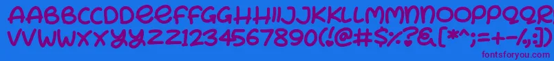 Bunny Ears Font – Purple Fonts on Blue Background
