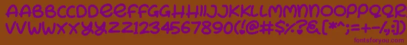Bunny Ears Font – Purple Fonts on Brown Background