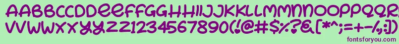 Bunny Ears Font – Purple Fonts on Green Background