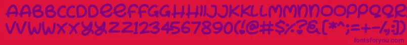 Bunny Ears Font – Purple Fonts on Red Background