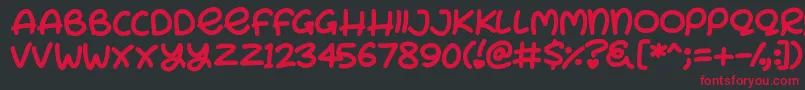 Bunny Ears Font – Red Fonts on Black Background