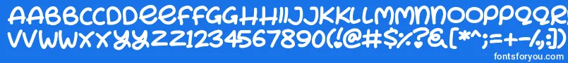 フォントBunny Ears – 青い背景に白い文字
