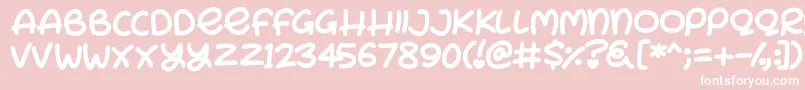 フォントBunny Ears – ピンクの背景に白い文字