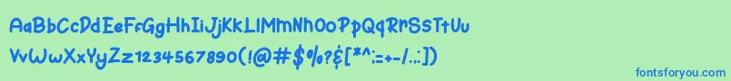 Шрифт Bunny Hopper – синие шрифты на зелёном фоне