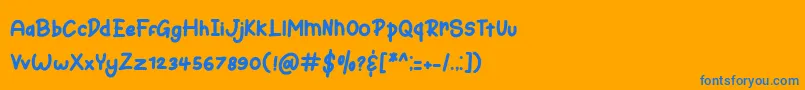 Bunny Hopper Font – Blue Fonts on Orange Background