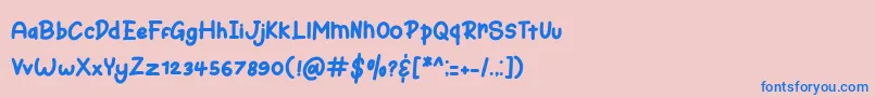 Saiba mais sobre a fonte Bunny Hopper Fonte Bunny Hopper – fontes azuis em um fundo rosa
