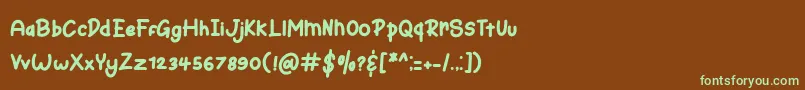 Шрифт Bunny Hopper – зелёные шрифты на коричневом фоне
