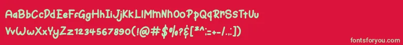 Bunny Hopper Font – Green Fonts on Red Background