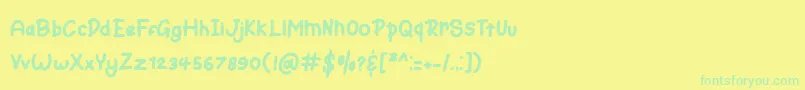 Bunny Hopper Font – Green Fonts on Yellow Background
