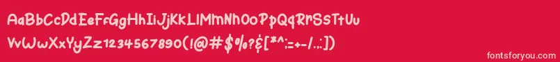 Bunny Hopper Font – Pink Fonts on Red Background