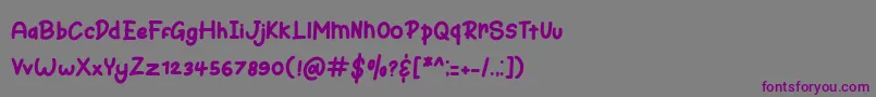 Weitere Informationen zur Bunny Hopper-Schriftart Bunny Hopper-Schriftart – Violette Schriften auf grauem Hintergrund