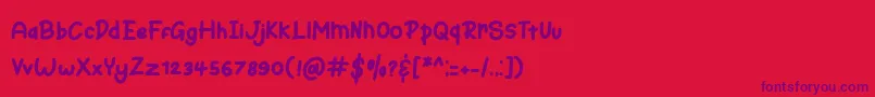 Bunny Hopper Font – Purple Fonts on Red Background