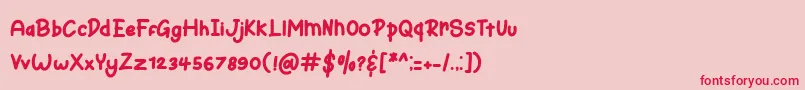 フォントBunny Hopper – ピンクの背景に赤い文字