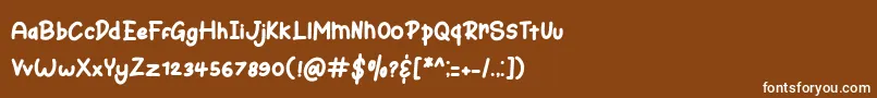 Bunny Hopper-fontti – valkoiset fontit ruskealla taustalla