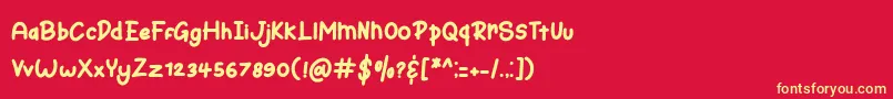フォントBunny Hopper – 黄色の文字、赤い背景