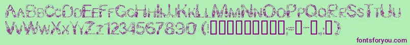 Bunny Rabbits Font – Purple Fonts on Green Background