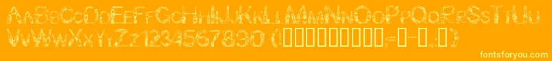 Bunny Rabbits Font – Yellow Fonts on Orange Background
