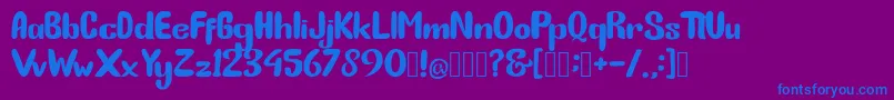 BunnyFunny Font – Blue Fonts on Purple Background