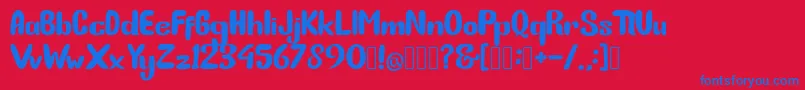 BunnyFunny Font – Blue Fonts on Red Background